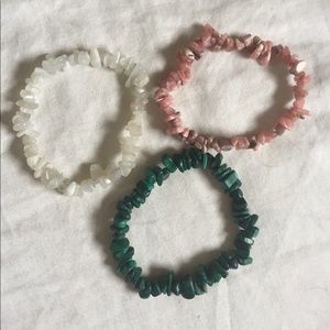Set of 3 Real Stone Bracelets